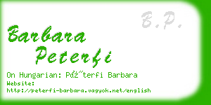 barbara peterfi business card